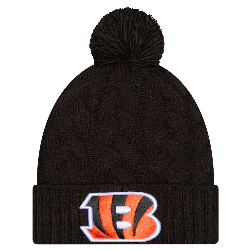 Cincinnati Bengals Girls Youth Cabled Cuffed Knit Hat with Pom | NFL On sale