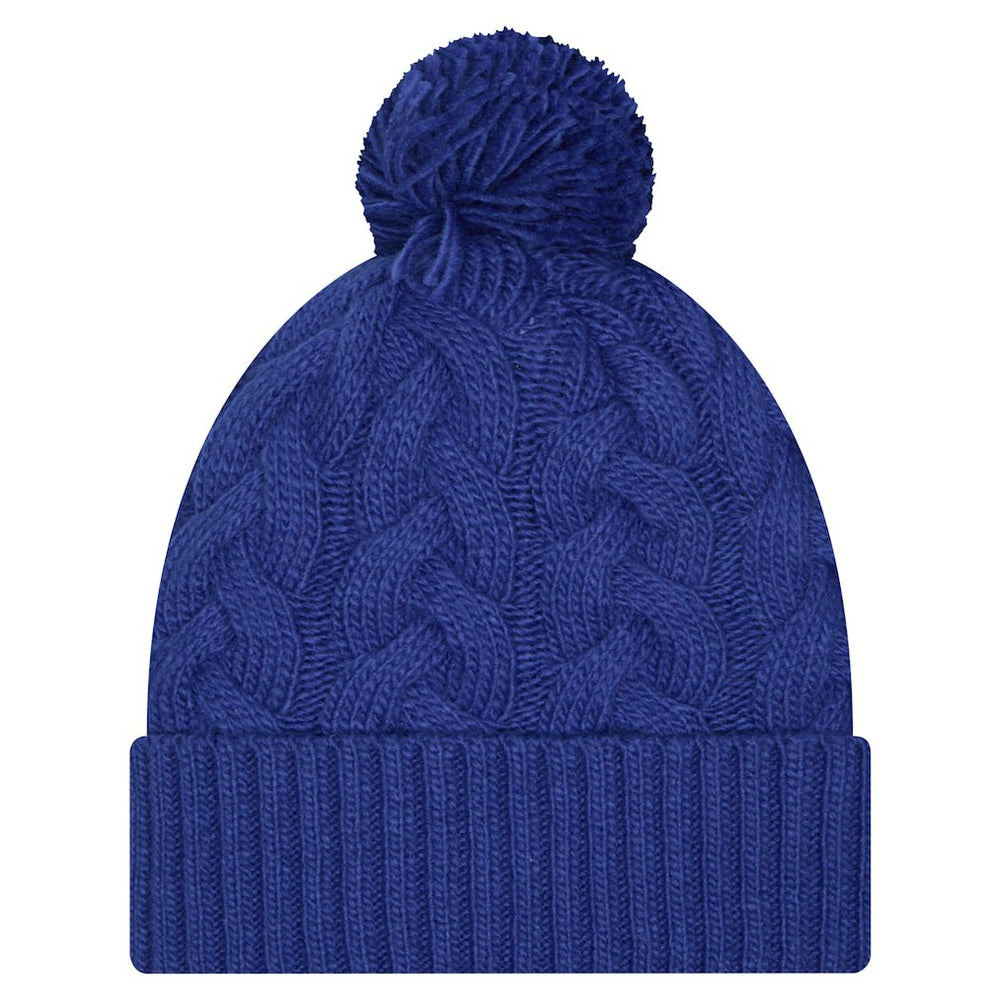 New York Giants Girls Youth Cabled Cuffed Knit Hat with Pom | NFL Discount