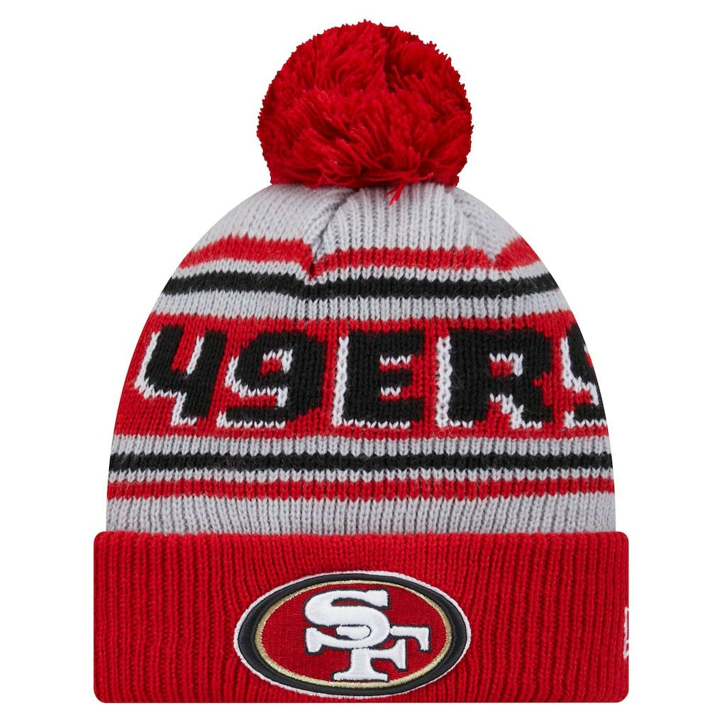 San Francisco 49ers Youth Main Cuffed Knit Hat with Pom | NFL Outlet