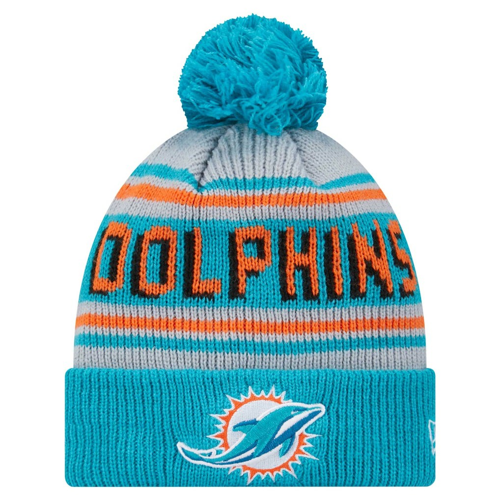 Miami Dolphins Youth Main Cuffed Knit Hat with Pom | NFL US