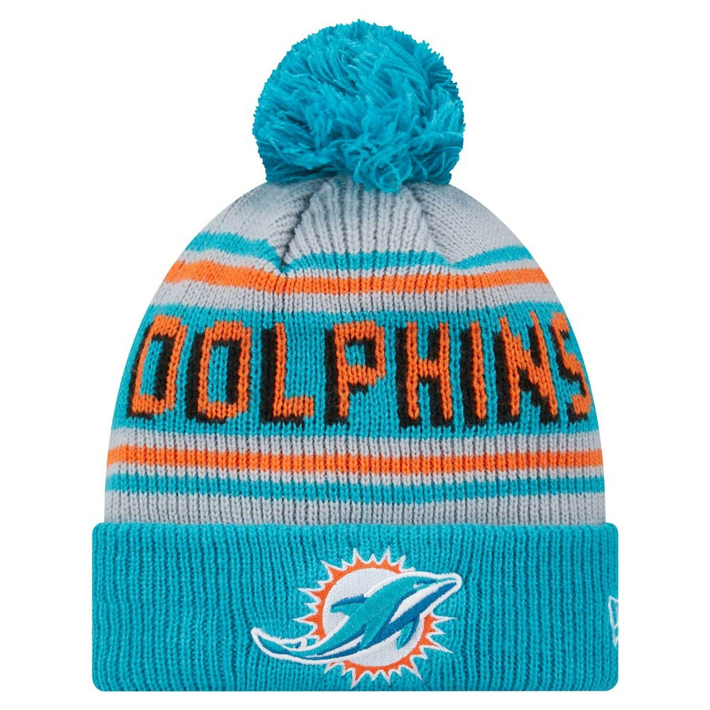 Miami Dolphins Youth Main Cuffed Knit Hat with Pom | NFL US