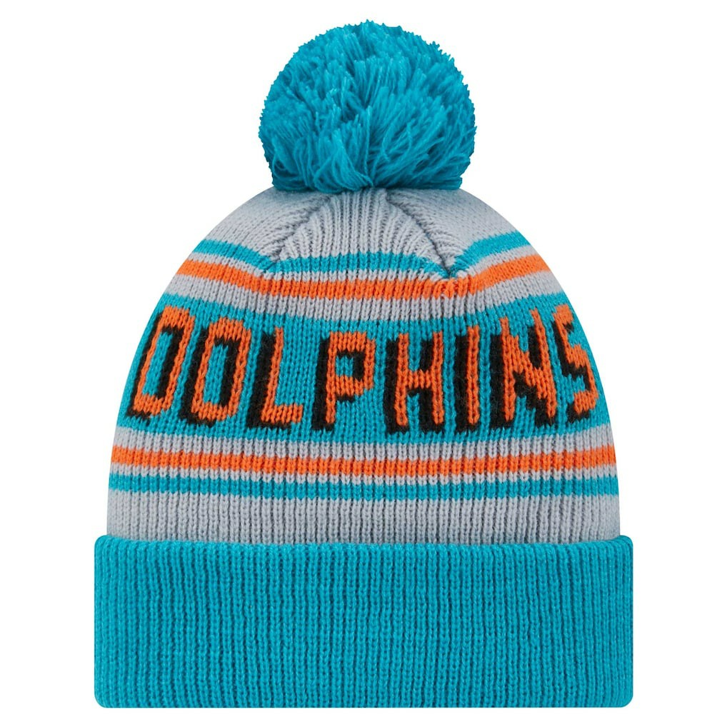 Miami Dolphins Youth Main Cuffed Knit Hat with Pom | NFL US