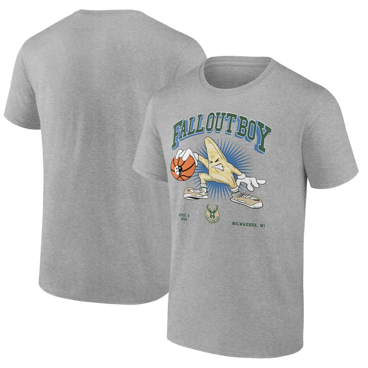 Gray Fall Out Boy x Milwaukee Bucks So Much For (2our) Dust T-Shirt | NBA