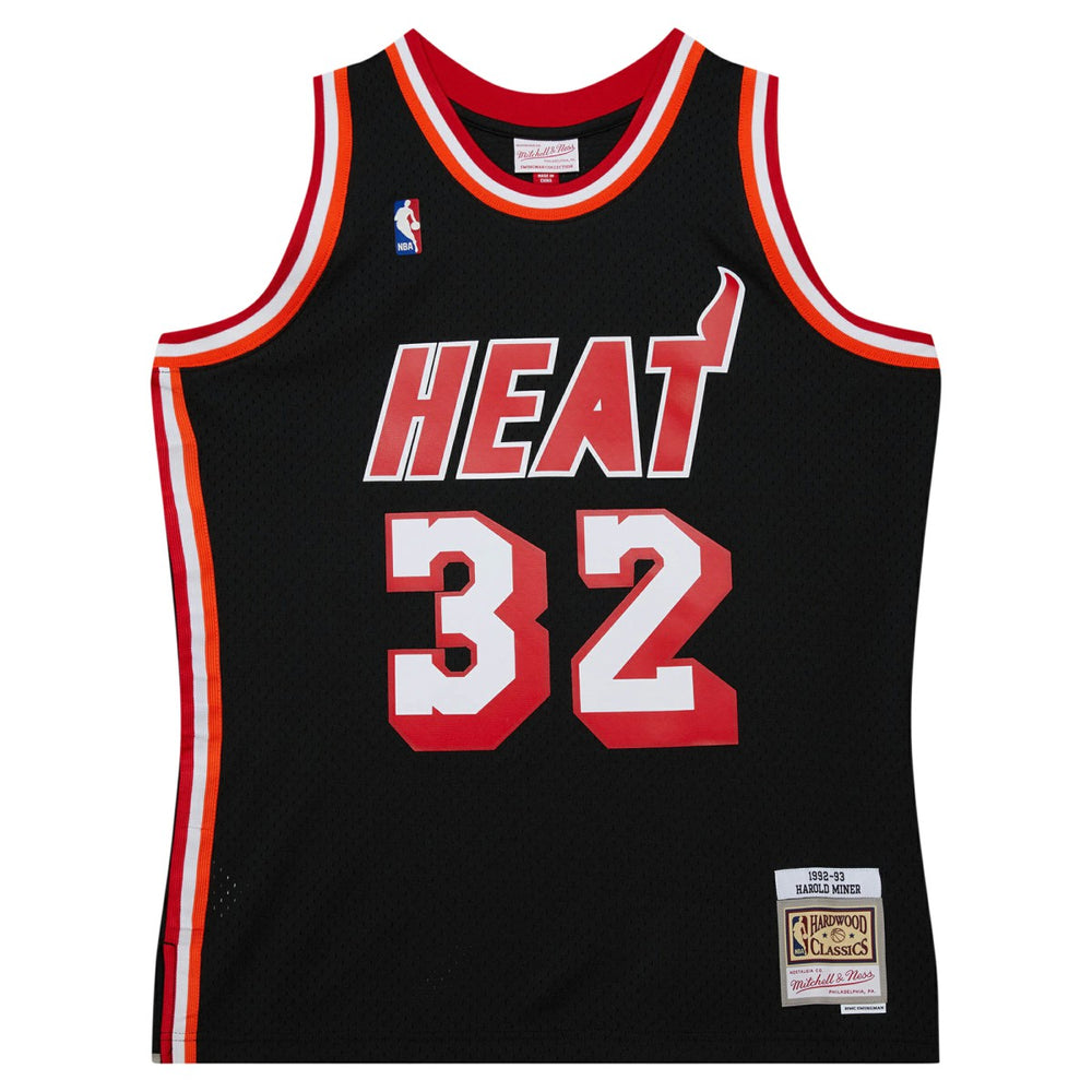 Black Harold Miner Miami Heat 1992/93 Hardwood Classics Swingman Throwback Jersey | NBA