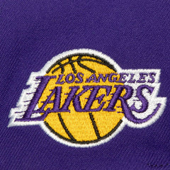 White/Purple Los Angeles Lakers Retro Sport Color Block Script Snapback Hat | NBA