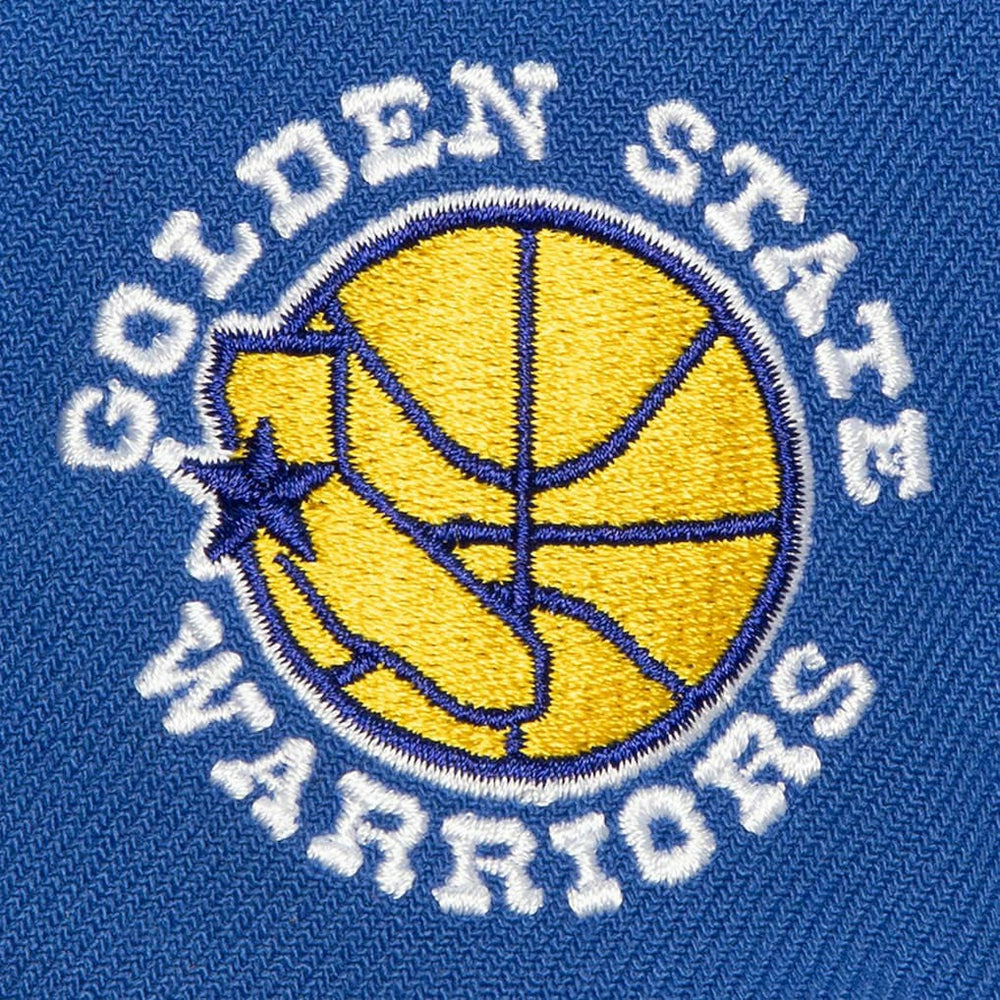 White/Royal Golden State Warriors Retro Sport Color Block Script Snapback Hat sale | NBA
