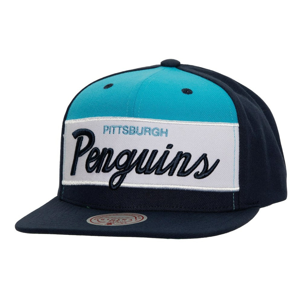 Pittsburgh Penguins Mitchell & Ness Retro Script Colorblock Snapback Hat -  NHL Hats