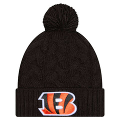 Cincinnati Bengals Women's Cable Cuffed Knit Hat with Pom | NFL US