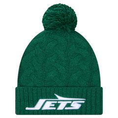 New York Jets Women's Cable Cuffed Knit Hat with Pom | NFL Sale