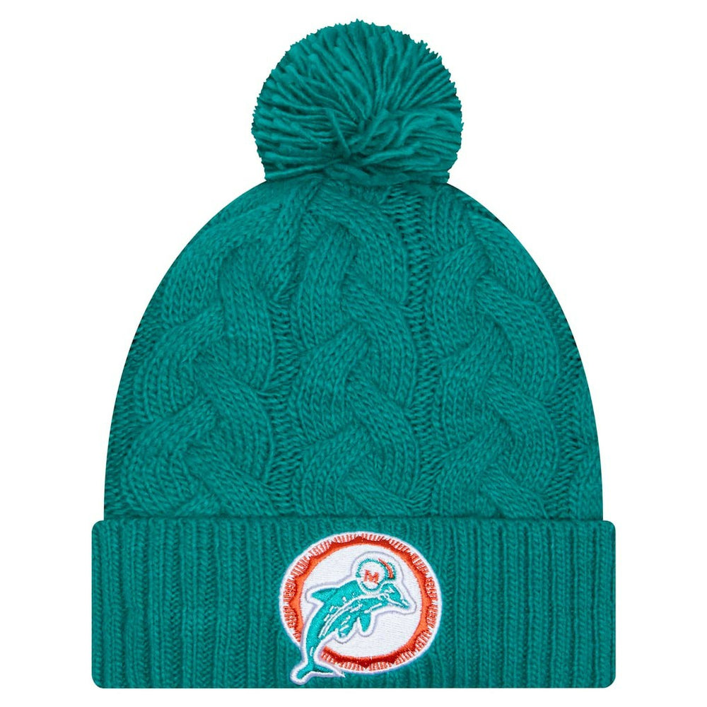 Miami Dolphins Women's Cable Cuffed Knit Hat with Pom | NFL On sale