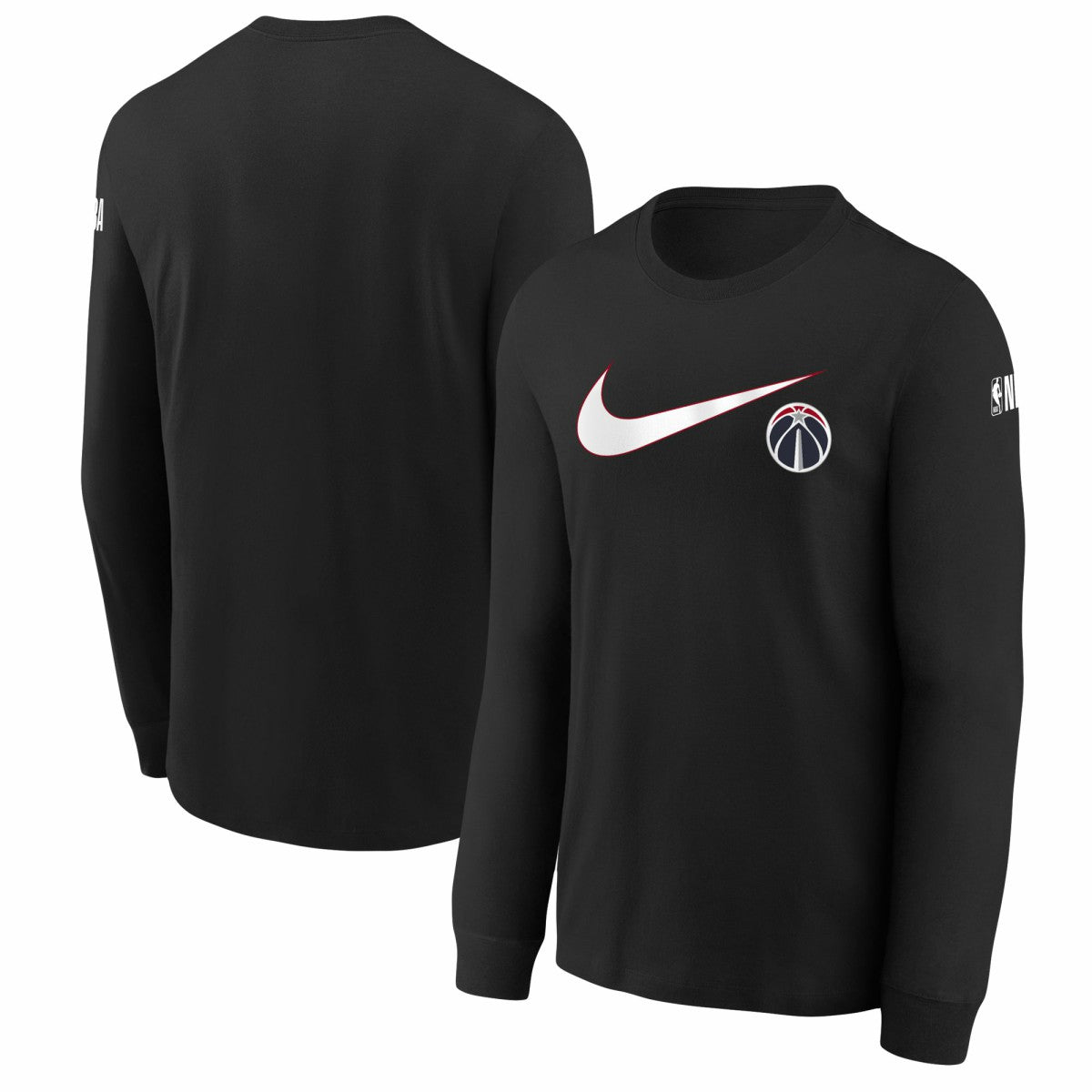 Black Washington Wizards Youth Swoosh Long Sleeve T-Shirt | NBA