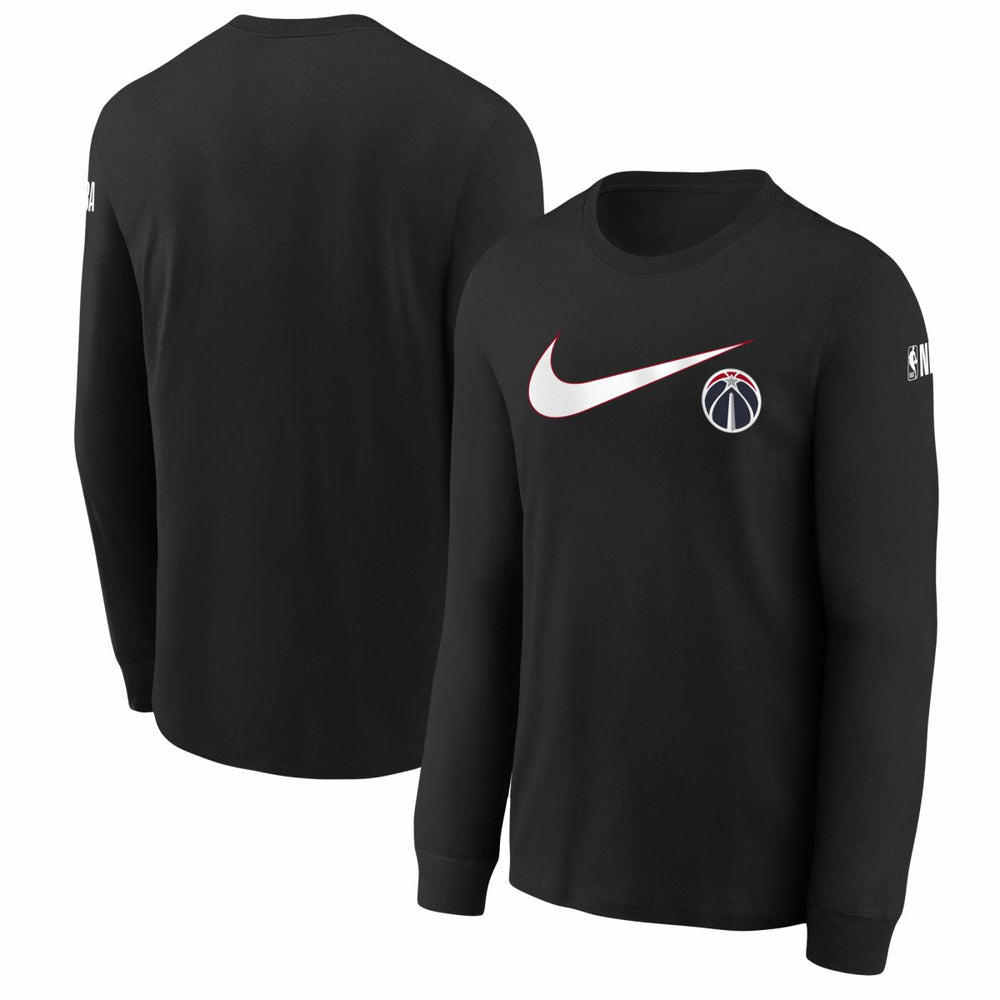Black Washington Wizards Youth Swoosh Long Sleeve T-Shirt | NBA