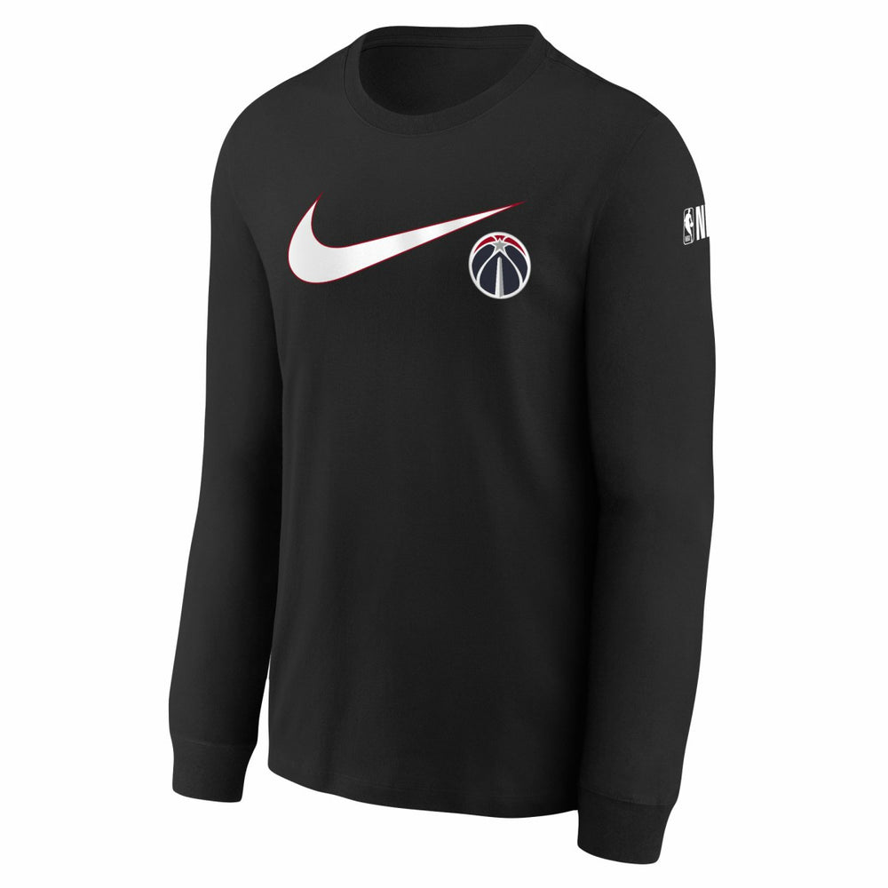 Black Washington Wizards Youth Swoosh Long Sleeve T-Shirt | NBA