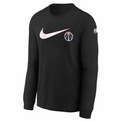 Black Washington Wizards Youth Swoosh Long Sleeve T-Shirt | NBA