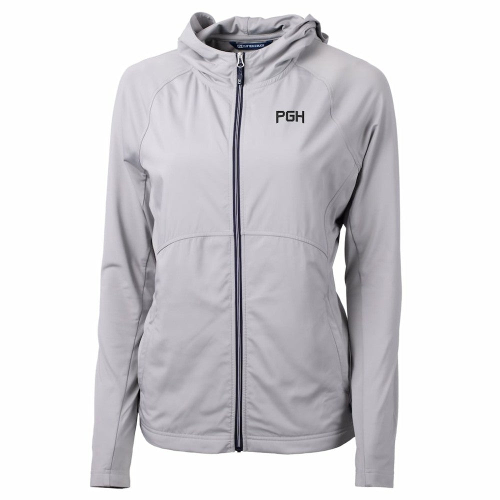 Pittsburgh Pirates Cutter & Buck Women's City Connect Adapt Eco Knit Hybrid Recycled Full-Zip Hooded Jacket - MLB Jackets