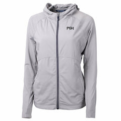 Pittsburgh Pirates Cutter & Buck Women's City Connect Adapt Eco Knit Hybrid Recycled Full-Zip Hooded Jacket - MLB Jackets