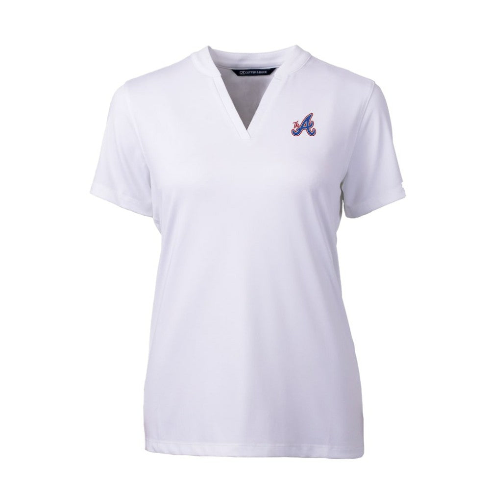 Atlanta Braves Cutter & Buck Women's City Connect DryTec Forge Stretch V-Neck Blade Top - MLB Tops