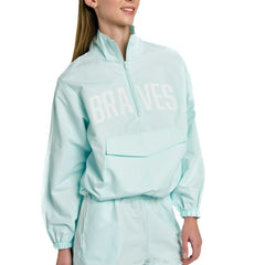 Atlanta Braves Lusso Women's Parker Half-Zip Jacket - MLB Jackets