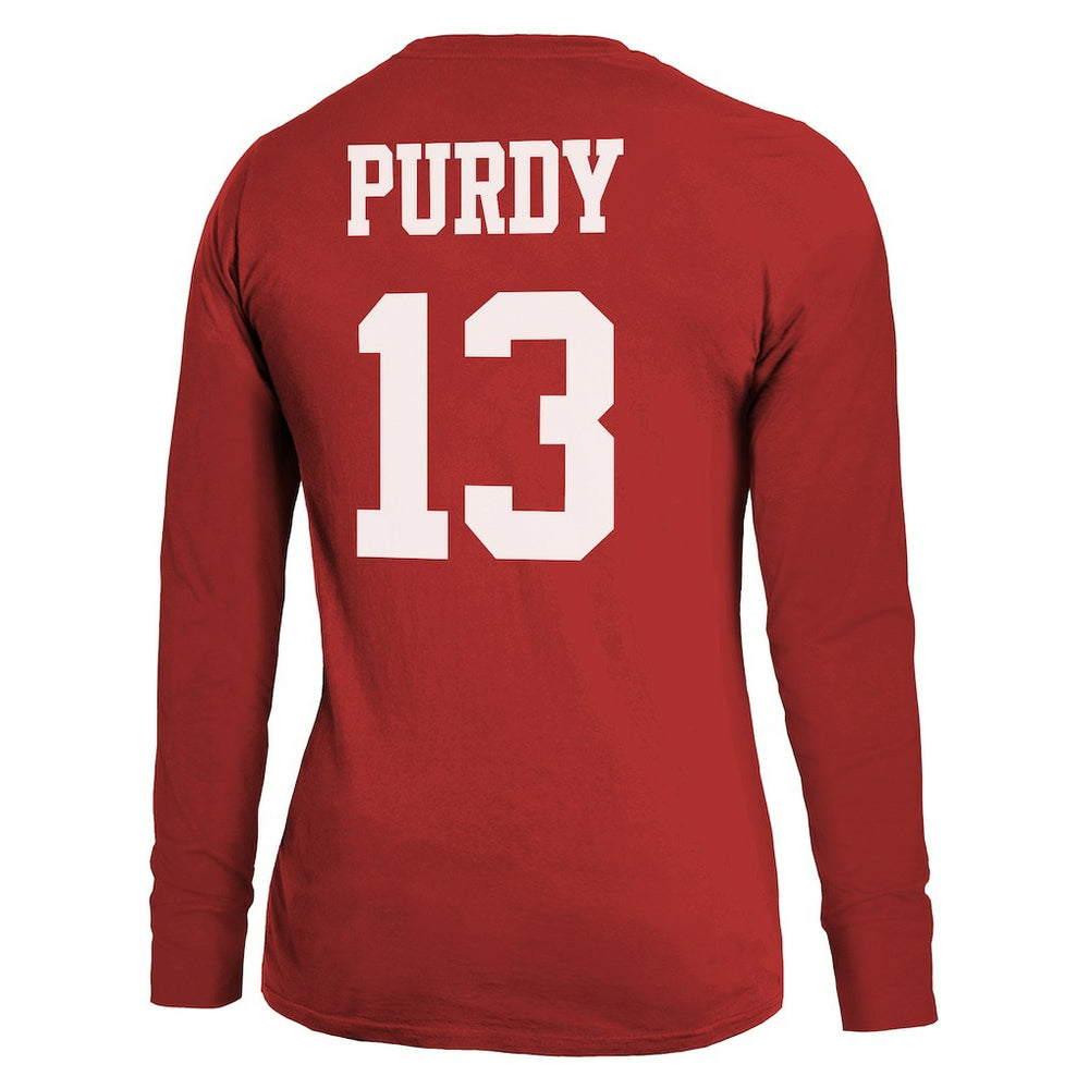 San Francisco 49ers Brock Purdy  Majestic Threads Women's Player Name & Number Long Sleeve T-Shirt | NFL Online