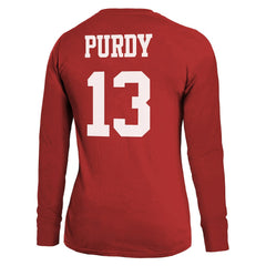 San Francisco 49ers Brock Purdy  Majestic Threads Women's Player Name & Number Long Sleeve T-Shirt | NFL Online