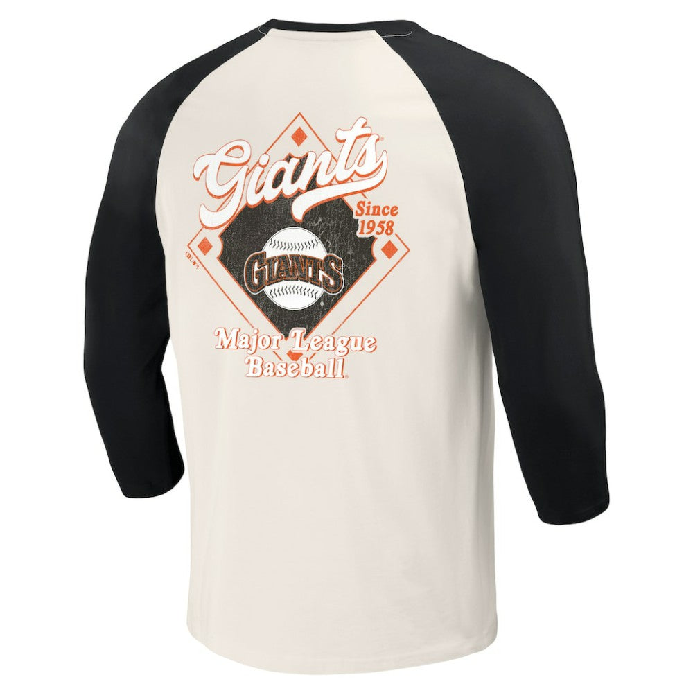 San Francisco Giants Darius Rucker Collection by Fanatics Cooperstown Collection Raglan 3/4-Sleeve T-Shirt - MLB T-shirts