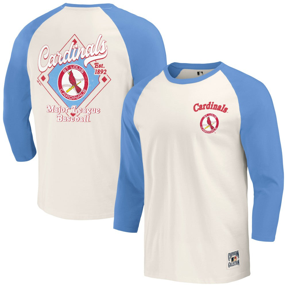 St. Louis Cardinals Darius Rucker Collection by Fanatics Cooperstown Collection Raglan 3/4-Sleeve T-Shirt - MLB T-shirts
