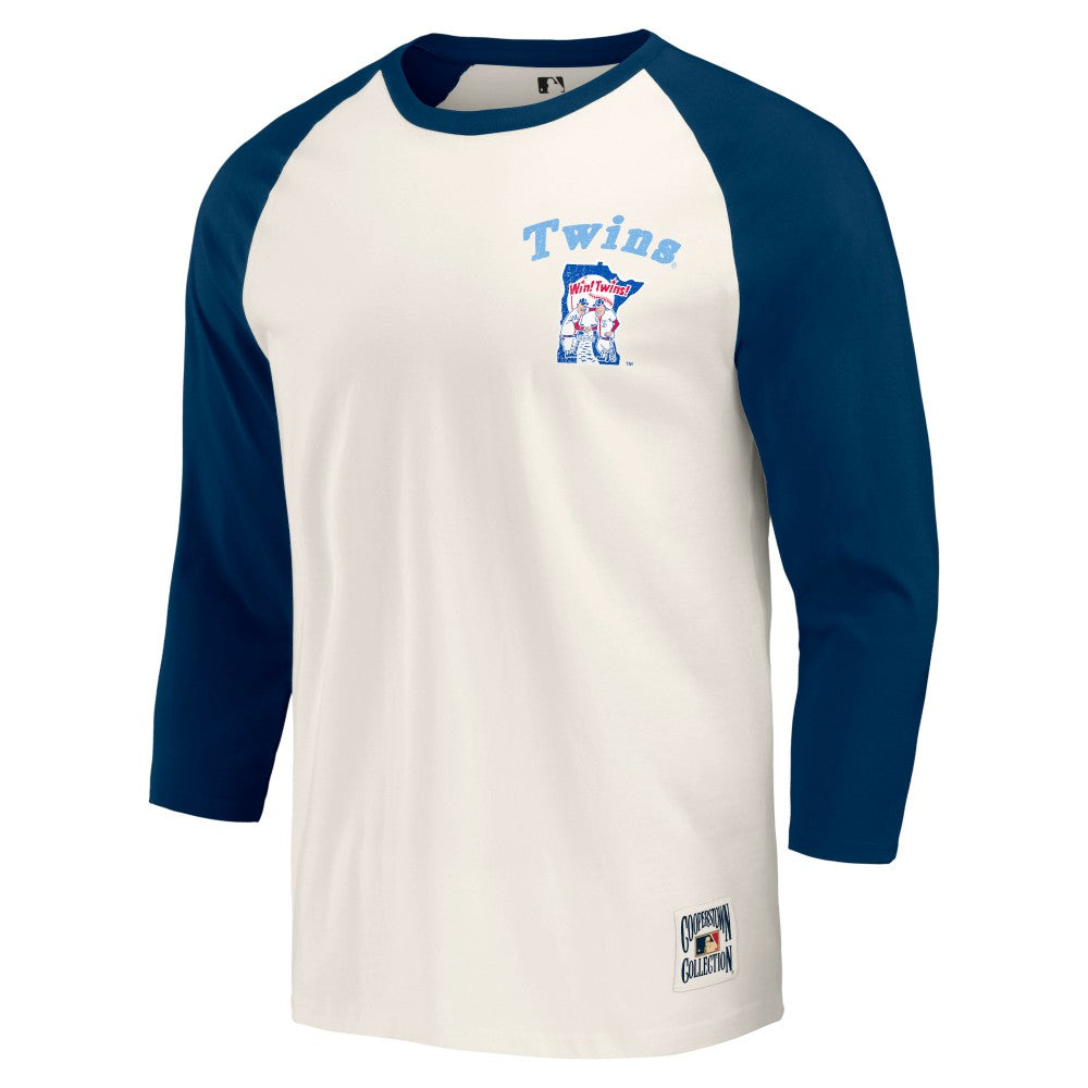 Minnesota Twins Darius Rucker Collection by Fanatics Cooperstown Collection Raglan 3/4-Sleeve T-Shirt - MLB T-shirts