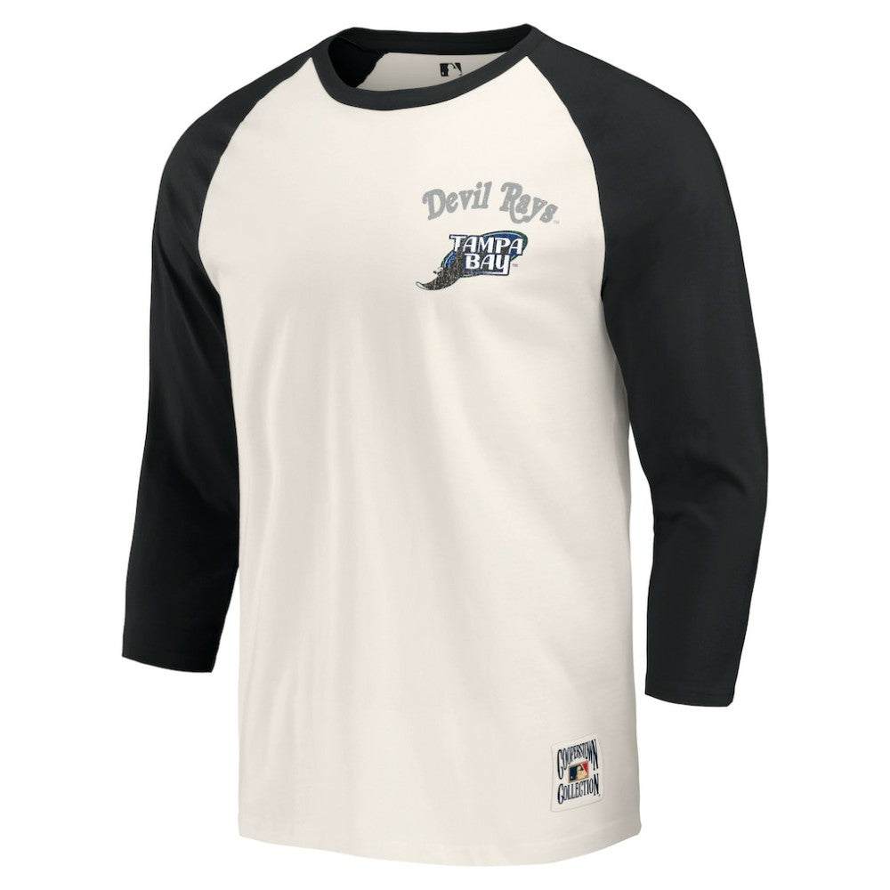 Tampa Bay Rays Darius Rucker Collection by Fanatics Cooperstown Collection Raglan 3/4-Sleeve T-Shirt - MLB T-shirts