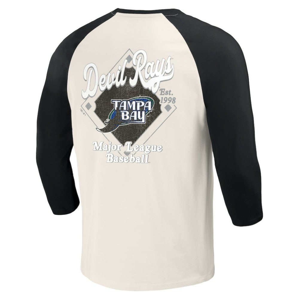 Tampa Bay Rays Darius Rucker Collection by Fanatics Cooperstown Collection Raglan 3/4-Sleeve T-Shirt - MLB T-shirts