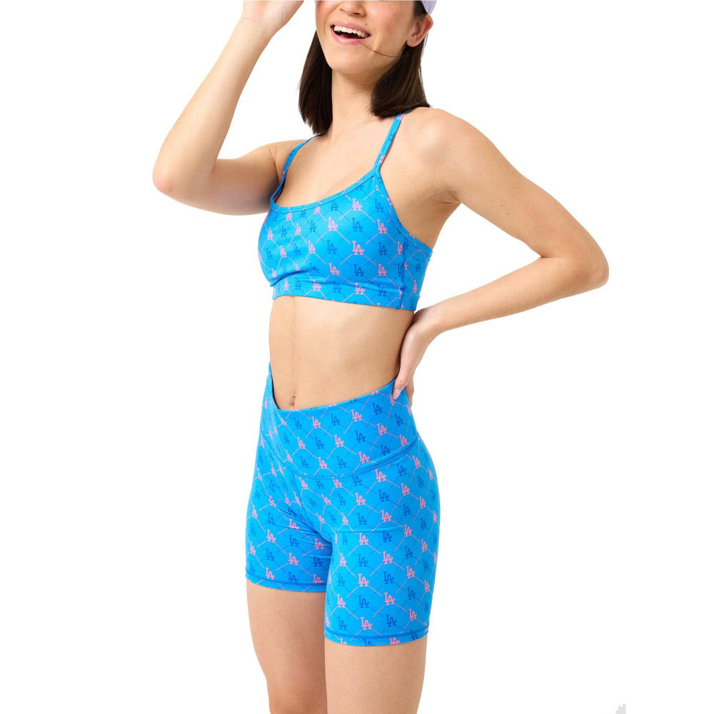 Los Angeles Dodgers Terez Women's TLC Printed High-Waisted Bike Shorts - MLB Shorts