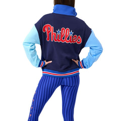 Philadelphia Phillies Terez Women's Classic Colorblock Quarter-Zip Sweatshirt - MLB Sweatshirts