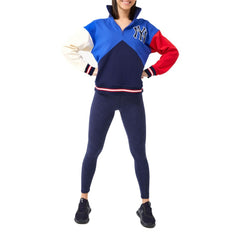 New York Yankees Terez Women's Classic Colorblock Quarter-Zip Sweatshirt - MLB Sweatshirts