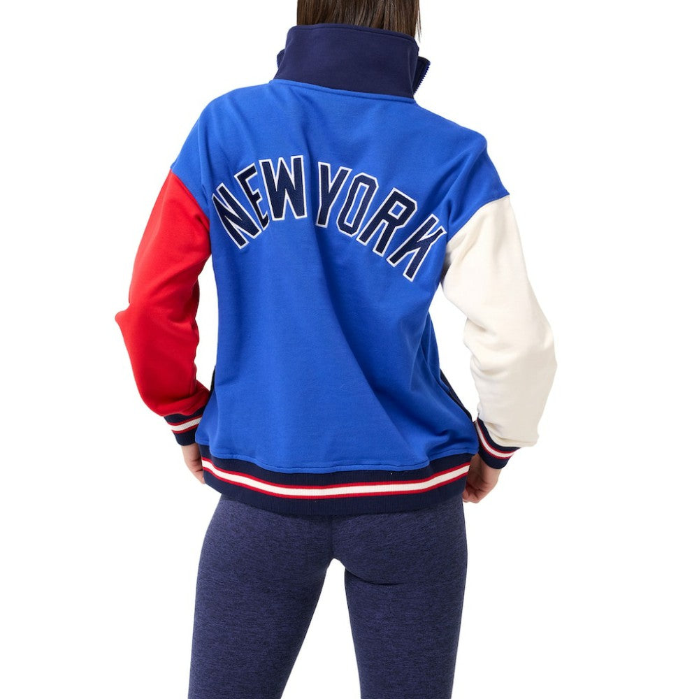 New York Yankees Terez Women's Classic Colorblock Quarter-Zip Sweatshirt - MLB Sweatshirts