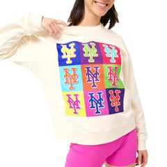 New York Mets Terez Women's Classic Oversized Pullover Sweatshirt - MLB Pullover