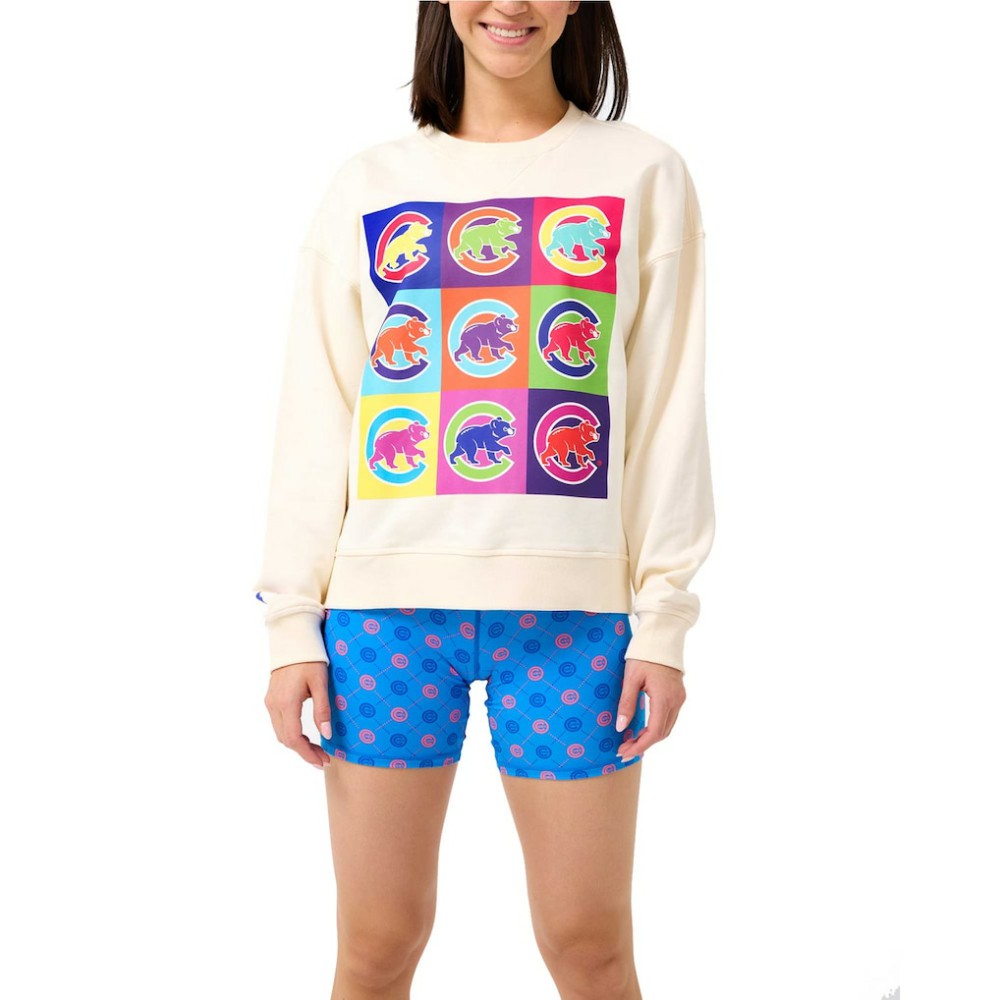 Chicago Cubs Terez Women's Classic Oversized Pullover Sweatshirt - MLB Pullover
