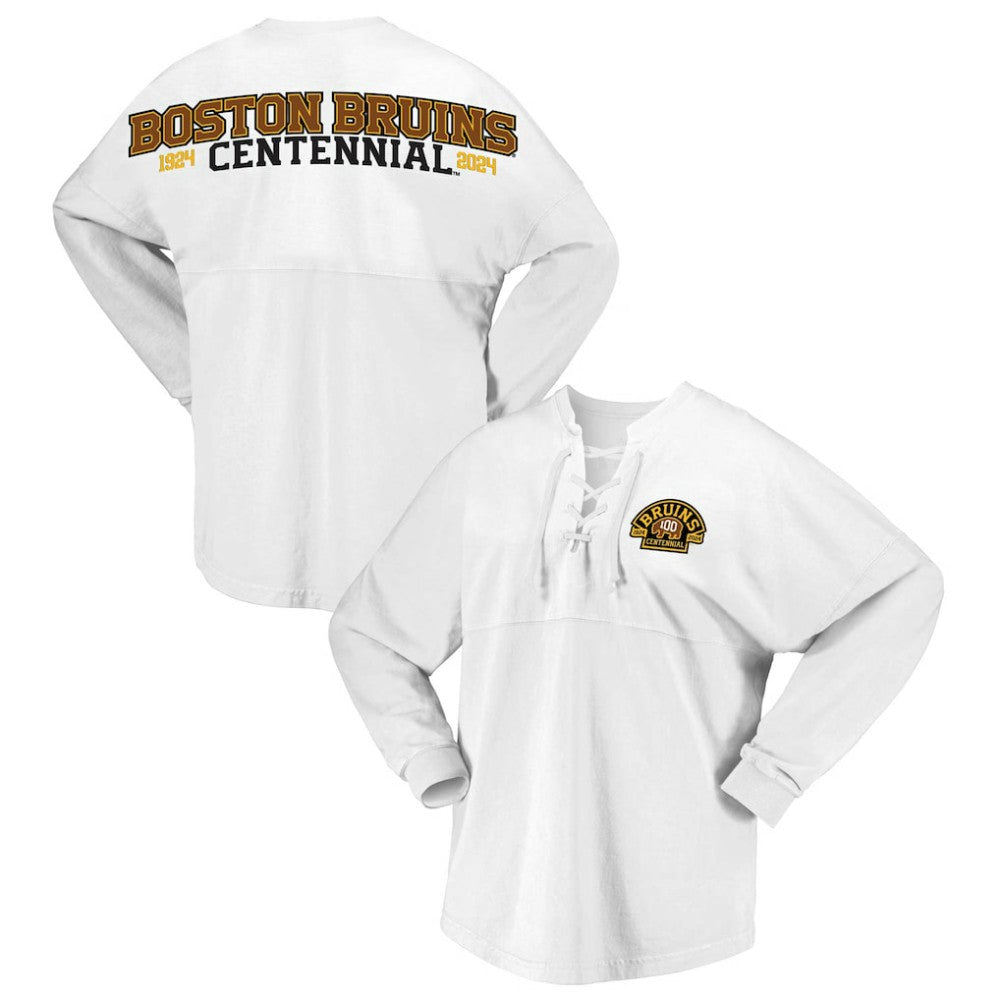 Boston Bruins Fanatics Women's 100th Anniversary Spirit Jersey T-Shirt -  NHL T-shirts