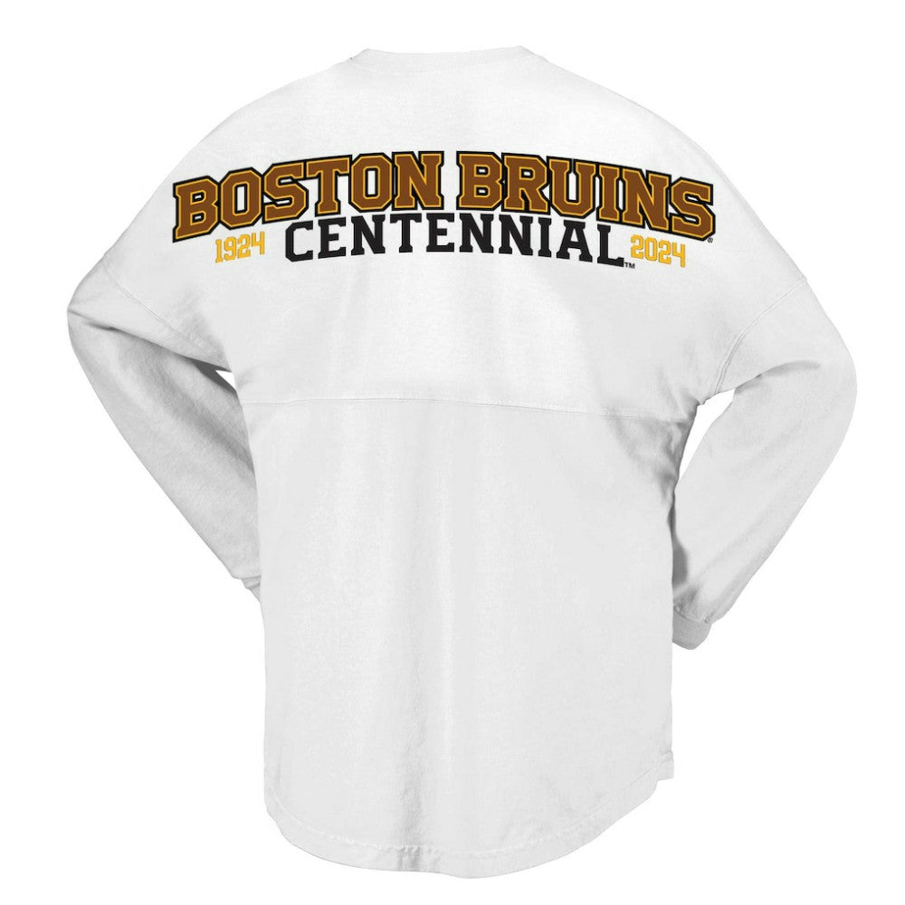 Boston Bruins Fanatics Women's 100th Anniversary Spirit Jersey T-Shirt -  NHL T-shirts