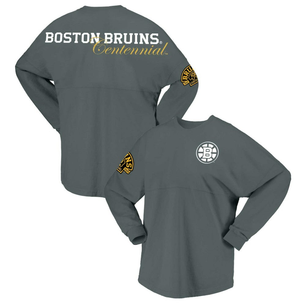 Boston Bruins Fanatics Women's 100th Anniversary Spirit Jersey T-Shirt -  NHL T-shirts