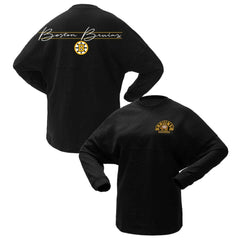 Boston Bruins Fanatics Women's 100th Anniversary Sparkle Spirit Jersey T-Shirt -  NHL T-shirts