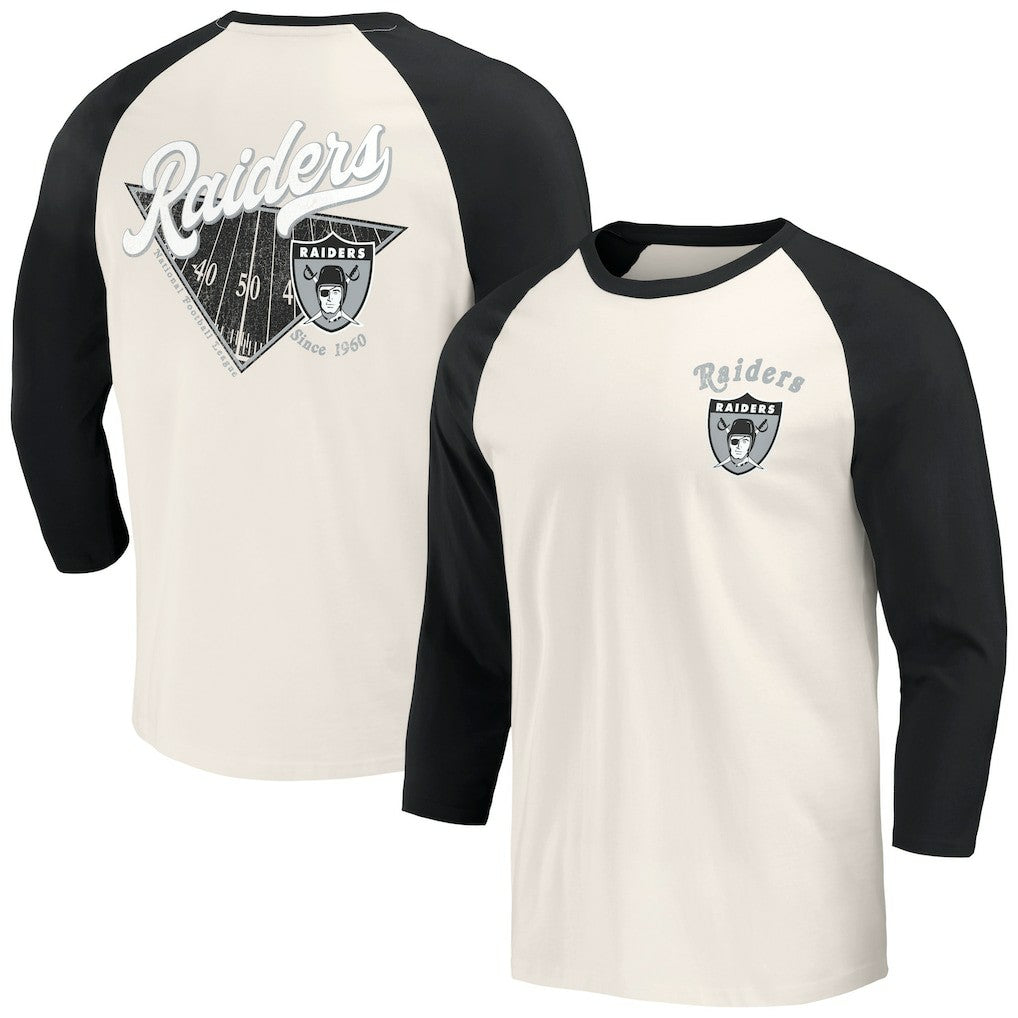 Las Vegas Raiders Darius Rucker Collection Raglan 3/4 Sleeve T-Shirt | NFL Discount