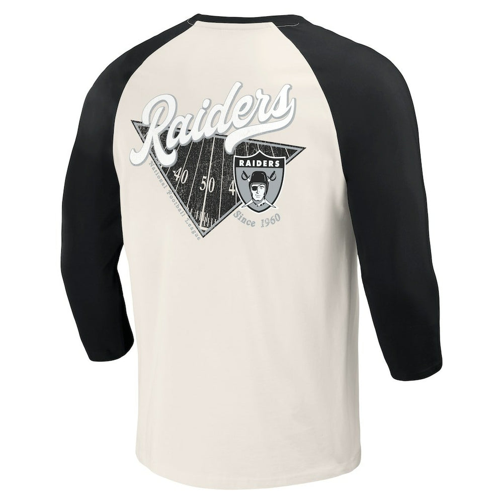 Las Vegas Raiders Darius Rucker Collection Raglan 3/4 Sleeve T-Shirt | NFL Discount
