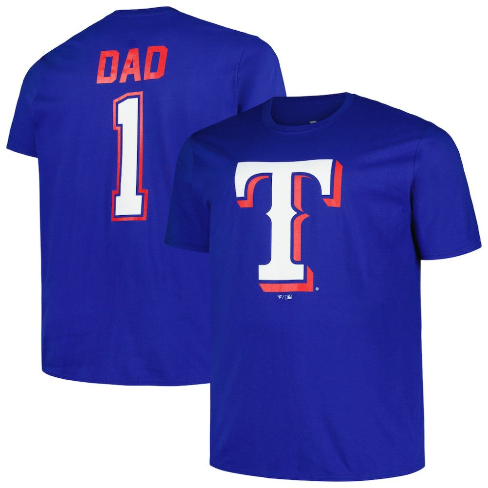 Texas Rangers Profile Big & Tall #1 Dad T-Shirt - MLB T-shirts