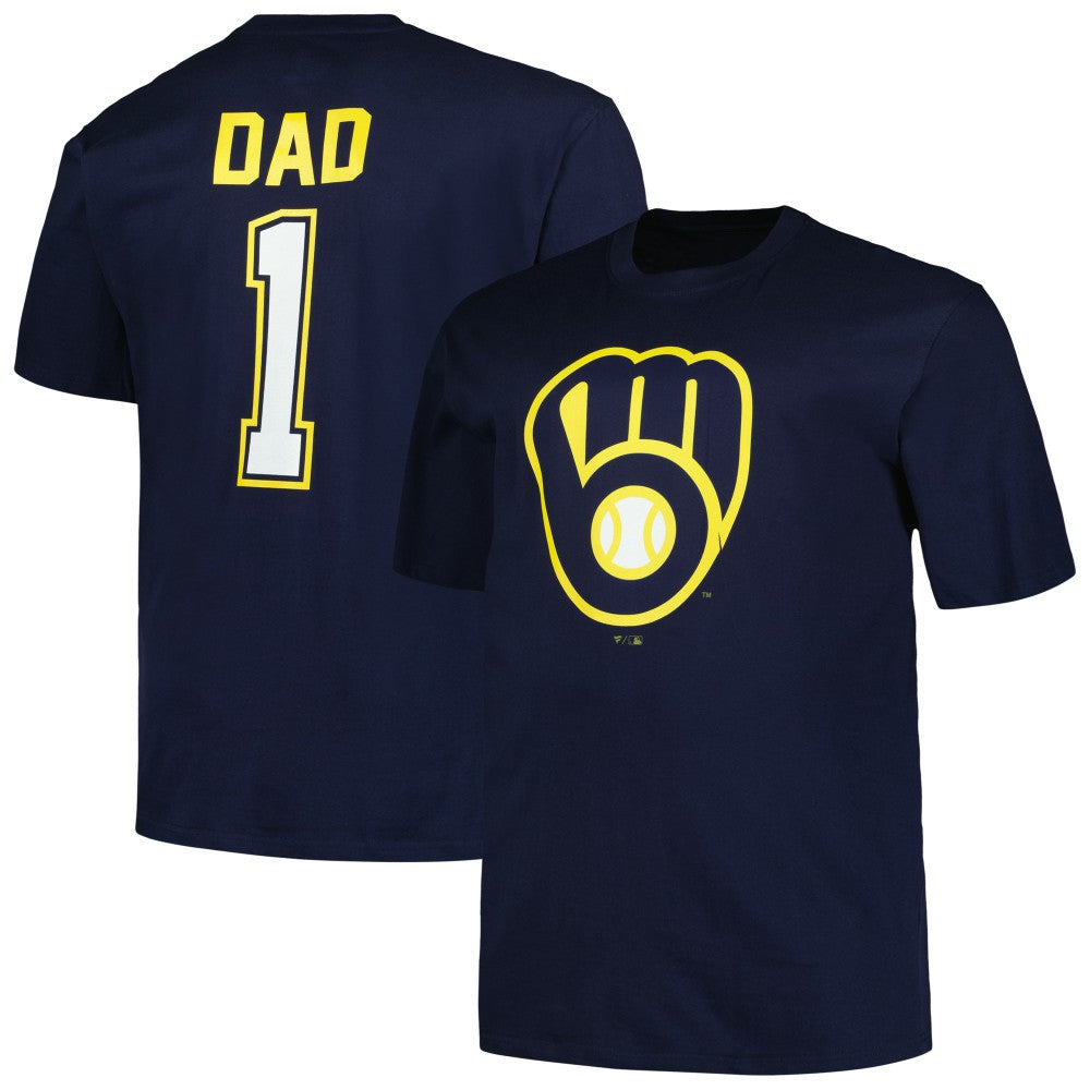 Milwaukee Brewers Profile Big & Tall #1 Dad T-Shirt - MLB T-shirts