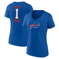 Buffalo Bills Women's Plus Size Mother's Day #1 Mom V-Neck T-Shirt | NFL Outlet