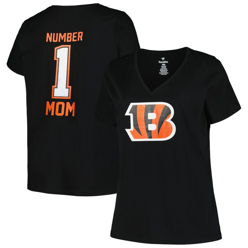 Cincinnati Bengals Women's Plus Size Mother's Day #1 Mom V-Neck T-Shirt | NFL New