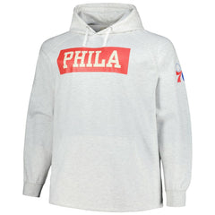Ash Philadelphia 76ers Big & Tall Raglan Tri-Blend Pullover Hoodie | NBA