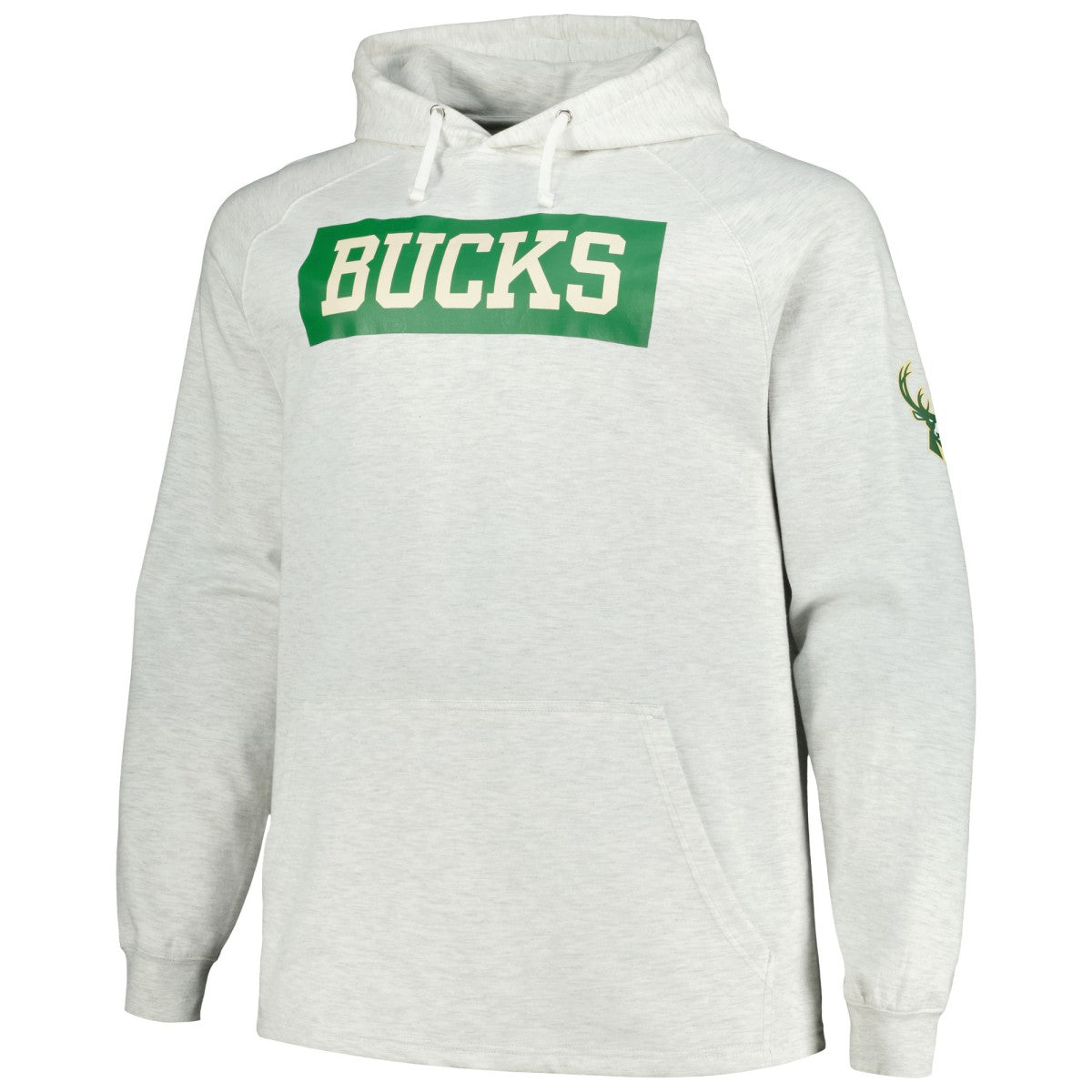 Ash Milwaukee Bucks Big & Tall Raglan Tri-Blend Pullover Hoodie | NBA