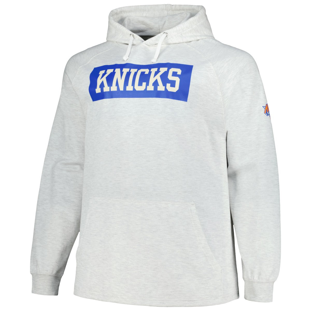Ash New York Knicks Big & Tall Raglan Tri-Blend Pullover Hoodie | NBA