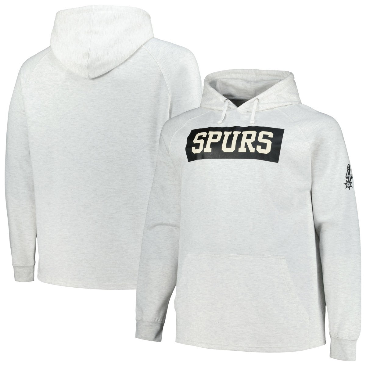 Ash San Antonio Spurs Big & Tall Raglan Tri-Blend Pullover Hoodie | NBA