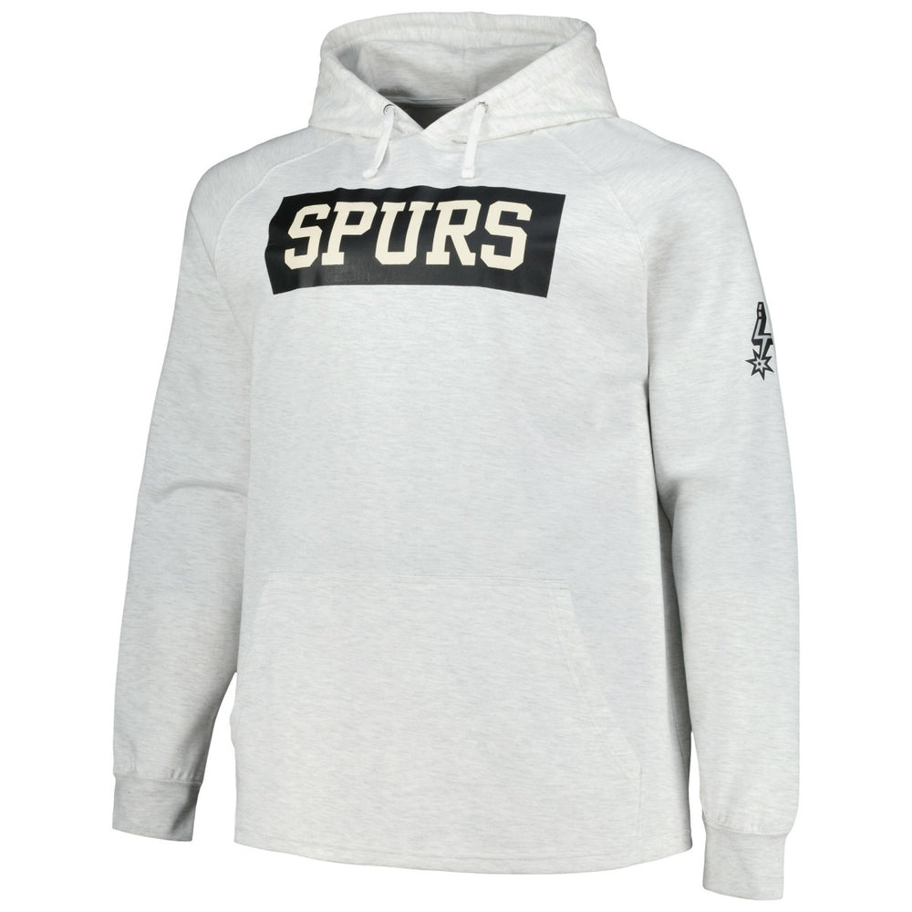 Ash San Antonio Spurs Big & Tall Raglan Tri-Blend Pullover Hoodie | NBA